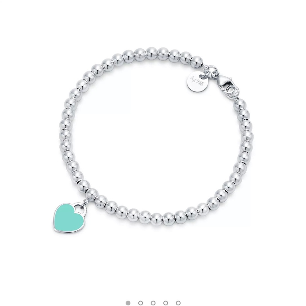 Tiffany Blue Heart Tag Bead Bracelet- brand new, never worn